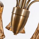 Charger l'image dans la visionneuse de galerie, Brass and Amber Glass Semi-Flush Ceiling Light