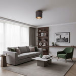 Load image into Gallery viewer, Velara Vintage Industrial Flush-Mount Ceiling Light - Rustic Black Metal Design Perfect for Bedroom or Dining Room
