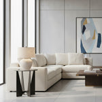 Charger l'image dans la visionneuse de galerie, Lampe de table Ceruna à base en céramique texturée avec abat-jour en tissu - Éclairage moderne de chevet pour chambre à coucher