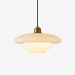 Charger l'image dans la visionneuse de galerie, Suspension Art Déco Opalisse – Lampe de Plafond à Dôme en Verre Opalin pour Salle à Manger N07