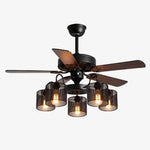 Charger l'image dans la visionneuse de galerie, Style D wood blades five-light ceiling fan