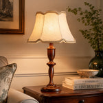 Load image into Gallery viewer, Vintage Fabric Table Lamp with Scalloped Shade