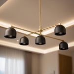 Load image into Gallery viewer, Farmhouse Chandelier – Mid Century Brass Swing Arm Chandelier For Living Room