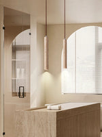 Load image into Gallery viewer, Japanese Wabi Sabi Yellow Travertine Cylinder 1-Light Pendant Light M13