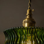 Bild in Gallery-Viewer laden, Vintage Ripple Glass Pendant Light With Warm Brass Accent