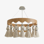 Load image into Gallery viewer, FringeAura Boho Tassel Chandelier - Large Cotton Fringe Chandelier for Dining and Living Room