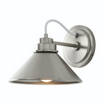 Cargar imagen en el visor de la Galería, Aplique de pared Aurenza con brazo curvo y forma de globo: lámpara de pared industrial moderna para baño, dormitorio y pasillo.