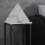 Load image into Gallery viewer, Alabaster Pyramid Table Lamp