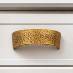 Cargar imagen en el visor de la Galería, Hammered brass cabinet pull on white drawer front