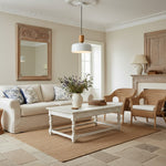 Cargar imagen en el visor de la Galería, Lámpara colgante moderna minimalista de acabado en madera en capas Oribela para islas y vestíbulos