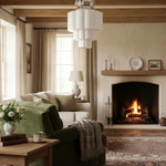 Load image into Gallery viewer, Geotower Glass Multi-layer Ceiling Light – Art Deco Light for Bedroom