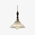 Cargar imagen en el visor de la Galería, Lámpara colgante acanalada Ribilux - Vidrio y metal vintage para cocina y comedor