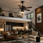 Cargar imagen en el visor de la Galería, Konoha and Banana Leaf Wooden Ceiling Fan Light