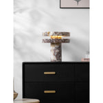 Bild in Gallery-Viewer laden, Moderne skulpturale Tischlampe mit zylindrischem Sockeldesign für Schlafzimmer-Nachttisch und Wohnzimmer