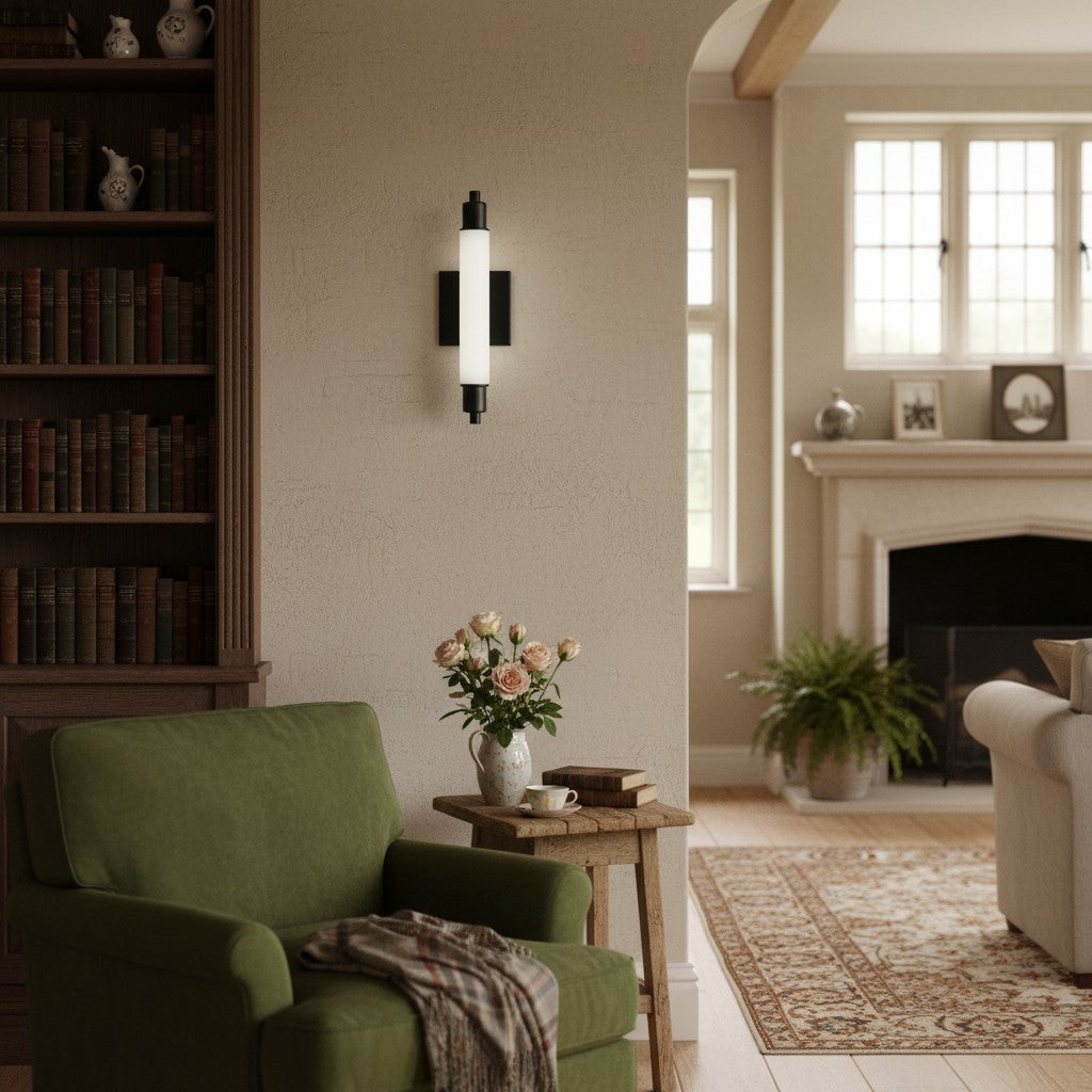 Aplique de tocador moderno Ornato Luxe - Lámpara de pared Art Déco con pantalla cilíndrica