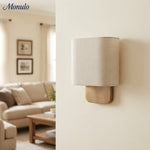 Load image into Gallery viewer, Nolvara Aleena Soft Fabric Luxe Metal Fabric Wall Sconce for Bedroom Reading Light