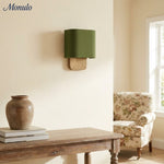 Load image into Gallery viewer, Nolvara Aleena Soft Fabric Luxe Metal Fabric Wall Sconce for Bedroom Reading Light