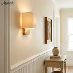 Load image into Gallery viewer, Nolvara Aleena Soft Fabric Luxe Metal Fabric Wall Sconce for Bedroom Reading Light