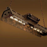 Load image into Gallery viewer, Industrax Steampunk Linear Chandelier - Vintage Metal Frame Lighting for Dining or Living Room