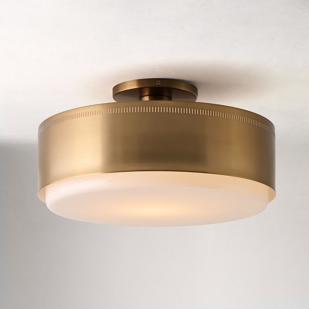 Plafonnier rond en métal Bolvira - Style encastré bronze champagne