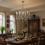 Charger l'image dans la visionneuse de galerie, Silver Crystal Candle Chandelier