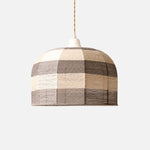 Bild in Gallery-Viewer laden, Patchwork cotton thread dome pendant light with white ceiling cup