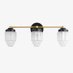 Cargar imagen en el visor de la Galería, Aplique de pared Tierlux de cristal transparente – Diseño arquitectónico Art Déco para baño y pasillo