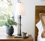 Bild in Gallery-Viewer laden, Rowan Leinen Bügeleisen Tischlampe - Elegante traditionelle Nachttischbeleuchtung