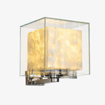 Bild in Gallery-Viewer laden, Beamira Mica Square Wall Lamp - Glass Shade Shell Decorative Wall Light for Hallway