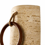 Cargar imagen en el visor de la Galería, Travertine wood ring wall sconce detail