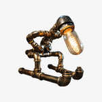 Charger l'image dans la visionneuse de galerie, White retro industrial pipe table lamp