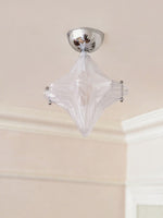 Load image into Gallery viewer, Art Deco Star Ceiling Lamp – Frosted Glass Fixture for Hallway & Entryway – Astris Ceres