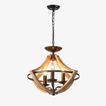 Cargar imagen en el visor de la Galería, Rustic distressed wood 3-light pendant chandelier