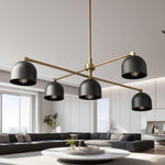 Load image into Gallery viewer, Farmhouse Chandelier – Mid Century Brass Swing Arm Chandelier For Living Room