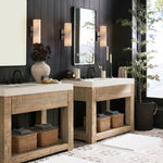 Load image into Gallery viewer, Wolvina Natural Marble Tube Sconce with Sleek Metal Details