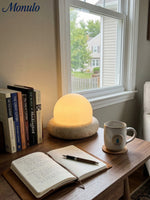 Load image into Gallery viewer, Cream Style Semi-Round Travertine Table Lamp