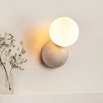 Bild in Gallery-Viewer laden, Travertin Runde Glas Wandlampe