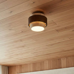 Charger l'image dans la visionneuse de galerie, Lampe de plafond MokuStone Wabi Sabi en travertin - Éclairage encastré en pierre texturée pour la maison