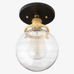 Load image into Gallery viewer, Glorica Glass Clear Globe Semi-Flush Ceiling Light – Modern Industrial Style for Living Room & Dining