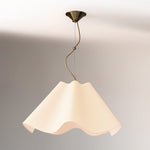 Load image into Gallery viewer, Oslan Linen Scalloped Pendant Light - Ivory Fabric Shade For Dining
