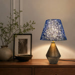 Load image into Gallery viewer, Gilt Blue Fabric Ceramic Table Lamp