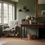 Cargar imagen en el visor de la Galería, Aplique doble de metal negro Conique con pantallas cónicas - Aplique industrial de pared para espejo