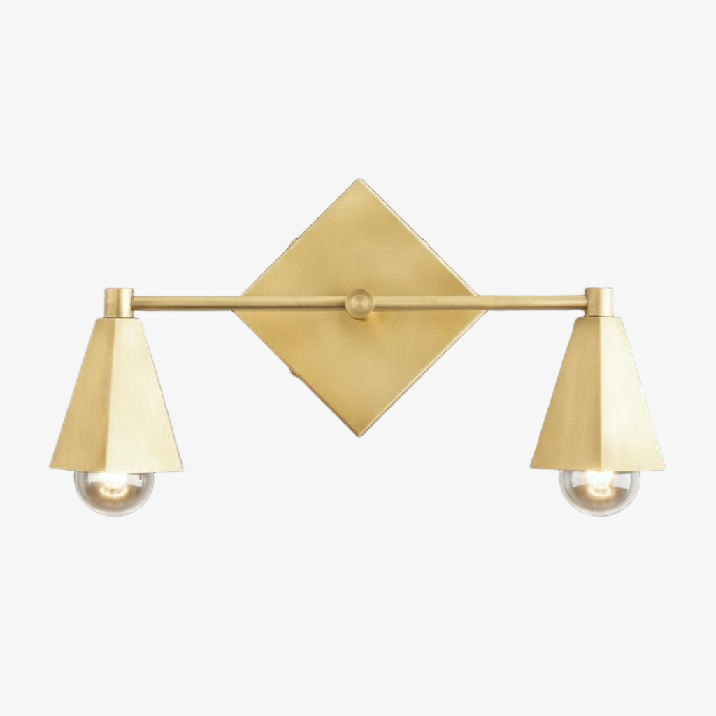 Lámpara de tocador geométrica Ornato Luxe - Iluminación de baño Art Déco de latón macizo