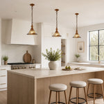 Bild in Gallery-Viewer laden, Brass and Amber Glass Mini Pendant Light