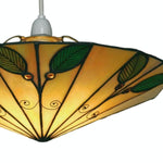 Bild in Gallery-Viewer laden, TF Buntes Buntglas-Blattanhänger – Retro Tiffany-Schirm mit Metallrahmen für Kücheninsel und Leseecke
