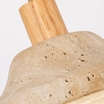 Load image into Gallery viewer, Travertine-like stone pore texture and wood stem close-up
