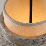 Bild in Gallery-Viewer laden, Close-up of glowing travertine stone shade rim and cord