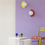 Cargar imagen en el visor de la Galería, Lámpara de pared nórdica con forma de macarrón de cristal y orbe, de metal, colorida y moderna.
