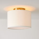 Load image into Gallery viewer, Jelvane Linen Drum Flush Mount - Modern Fabric Bedroom Ceiling Light
