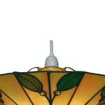 Bild in Gallery-Viewer laden, TF Buntes Buntglas-Blattanhänger – Retro Tiffany-Schirm mit Metallrahmen für Kücheninsel und Leseecke